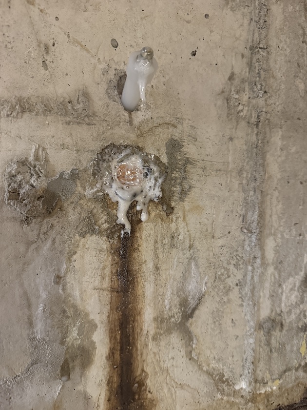 Completed tie-rod hole injection